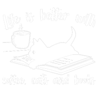 Funny Cute Life Is Better With Coffee Cats And Books Tall T-Shirt