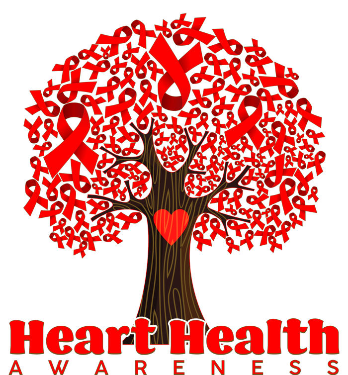 Heart Health Awareness Red Ribbon Heart Tree T-Shirt