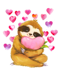 Sloth Valentine's Day Cute Sloth Hugging A Heart Kids Hoodie