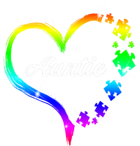 Auntie Autism Awareness Rainbow Heart T-Shirt