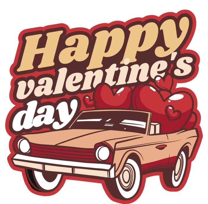 Happy Valentine's Day Vintage Car Full Zip Hoodie