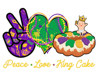 Funny Mardi Gras Peace Love King Cake Kids Hoodie