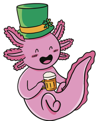 Axolotl Beer St Patrick's Day Women's V-Neck T-Shirt