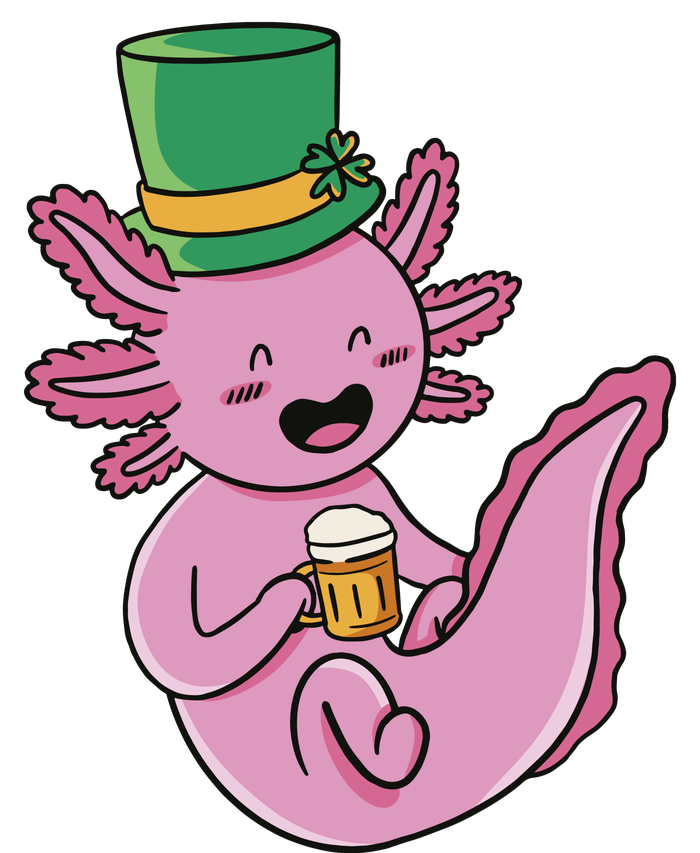 Axolotl Beer St Patrick's Day Women's V-Neck T-Shirt