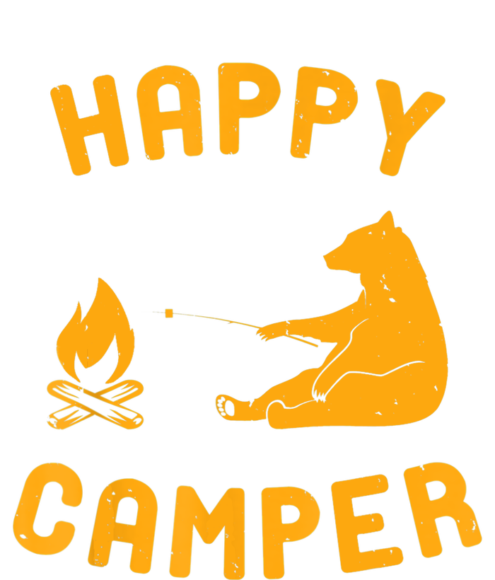 Funny Happy Camper Gift With Bear And Bonfire Gift Hoodie