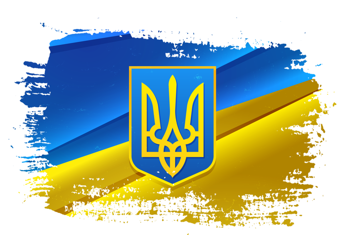 Stand With Ukraine Distressed Coat Of Arms Crest Flag Platinum Collection Golf Towel