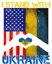 I Stand With Ukraine Heart USA Flag Adult ChromaSoft Performance T-Shirt