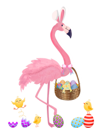 Cool Pretty Easter Gift Flamingo With Easter Basket Gift Premium T-Shirt