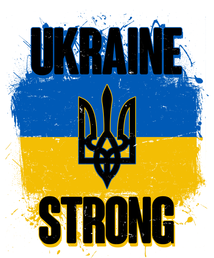 Ukraine Strong Distressed Painted Flag I Stand With Ukraine Kids Long Sleeve Shirt