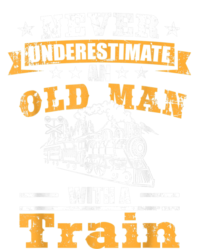 Mens Never Underestimate An Old Man Railroad Collector Train Women's V-Neck T-Shirt