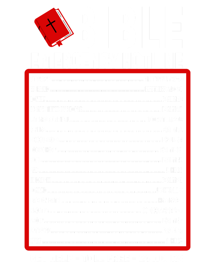 Bible Emergency Numbers Funny Christian Bible & Jesus Quotes T-Shirt