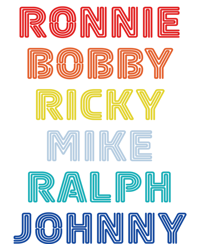 Retro Vintage Ronnie Bobby Ricky Mike Ralph And Johnny Crop Fleece Hoodie