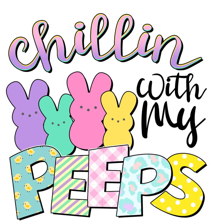 Cute Easter Chillin With My Peeps Candy Bunnies Womens Funnel Neck Pullover Hood