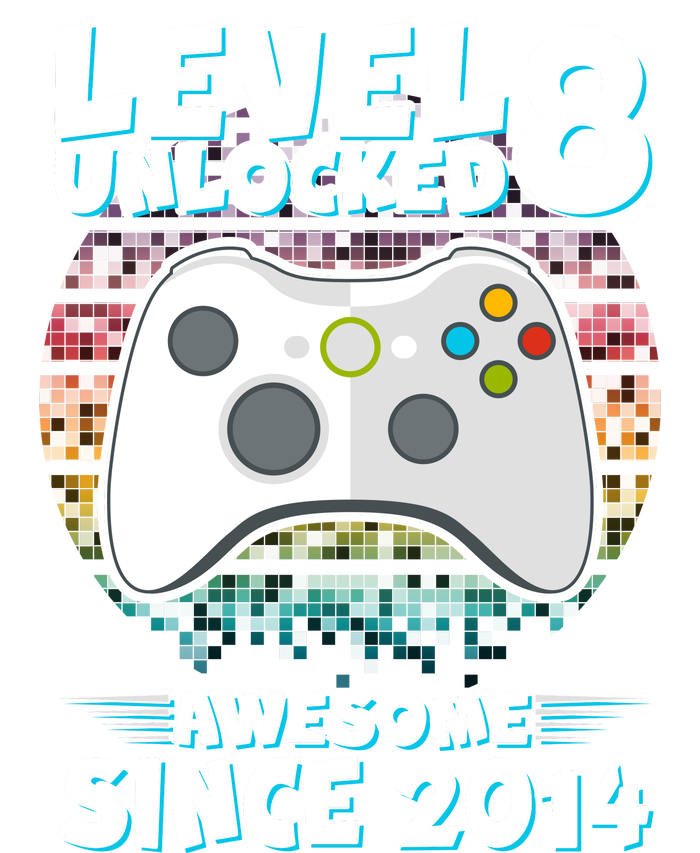 Cool Level 8 Unlocked Awesome Since 2014 Gamer T-Shirt