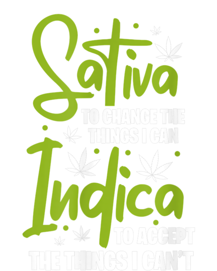 Sativa To Change The Things I Can Indica Cannabis Weed Leaf Women's Racerback Cropped Tank