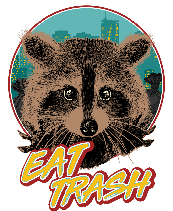 Funny Vintage Eat Trash Raccoon Women's Racerback Tank