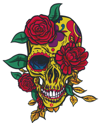 Day Of The Dead Rose Skull Tank Top