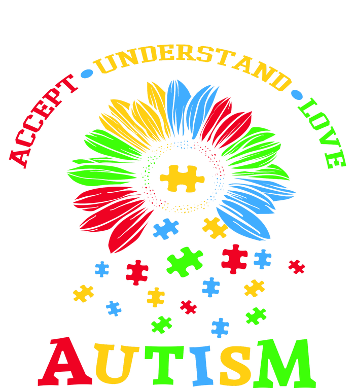 Autism Awareness Sunflower Puzzle Accept Understand Love Valucap Bio-Washed Visor