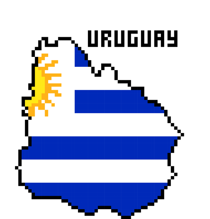 Uruguay 8 Bit Pixelated Tall Hoodie