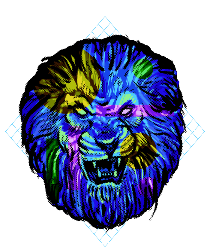 Colorful Angry Lion Ladies Essential Flowy Tank