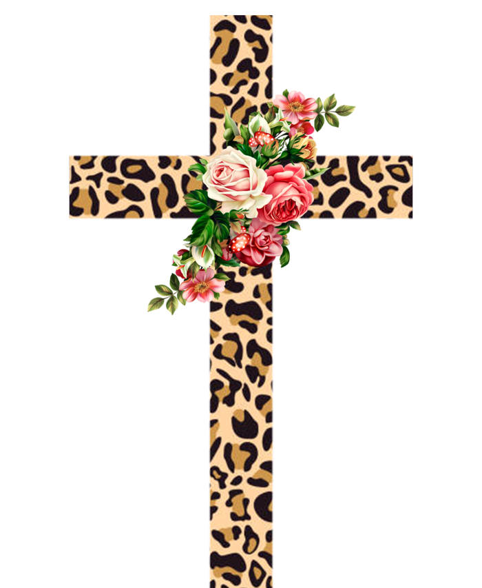 Leopard Flower Cross T-Shirt