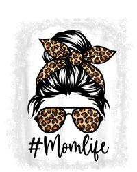 Women Mom Life Bleached Shirt Mom Life Leopard Messy Bun T-Shirt