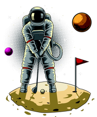 Astronaut Golfing On The Moon Funny Golf Lovers Coaster