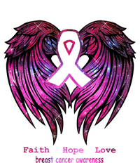 Breast Cancer Faith Hope Love Wings Great Gift Awareness (Back) Funny Gift Premium T-Shirt