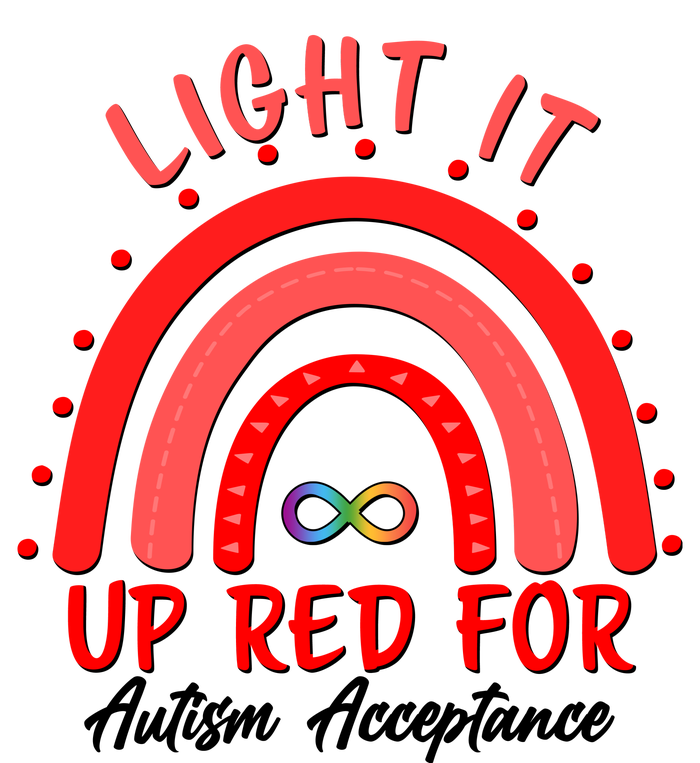 Light It Up Red For Autism Acceptance Red Rainbow T-Shirt