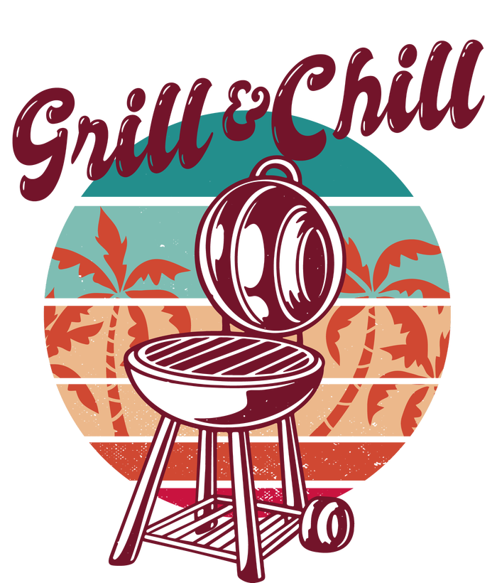 Grill And Chill Vacation Retro Sunset Kids Long Sleeve Shirt