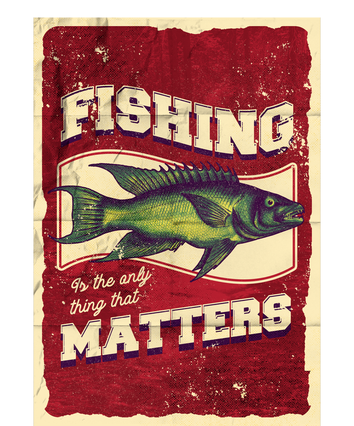 Vintage Fishing Quote Poster Design Cooling Performance Crew T-Shirt