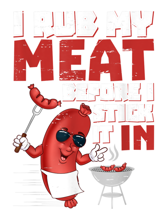 I Rub My Meat Before I Stick It In Design Summer BBQ Theme Softstyle Adult Sport Polo