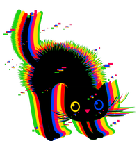 Funny Cute Colorful Glitch Cat T-Shirt