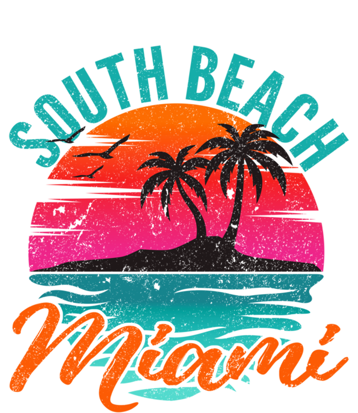 South Beach Miami Florida Sunset Vacation Distressed Grunge Cool Gift Women's V-Neck T-Shirt