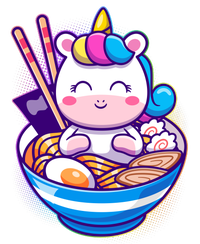 Cute Baby Unicorn Ramen Bowl Women's V-Neck T-Shirt