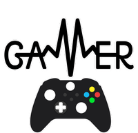 Gamer Heartbeat Xbox Black T-Shirt