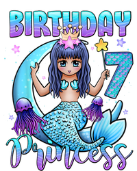 Mermaid Birthday Girl 7 Years Old Mermaid 7th Birthday Girls Women's V-Neck T-Shirt