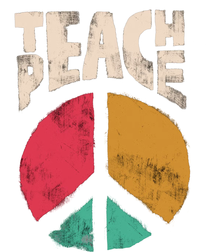 Teach Peace Teacher's Day 2022 Vintage Peace Sign T-Shirt