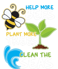 Earth Day Help More Bee Plant More Trees Clean The Seas Striped Beanie with Solid Band