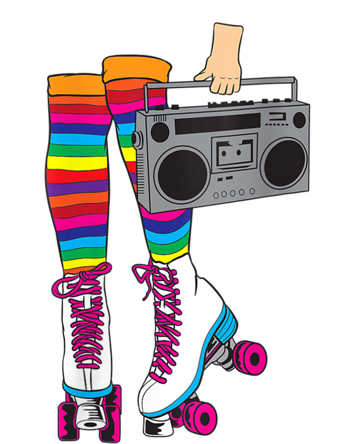 Womens Retro Rollerskates 80's Roller Disco Skating Girl Gift T-Shirt