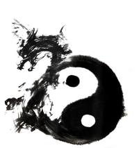 Yin Yang Dragon Water Ink Chinese Tai Chi T-Shirt