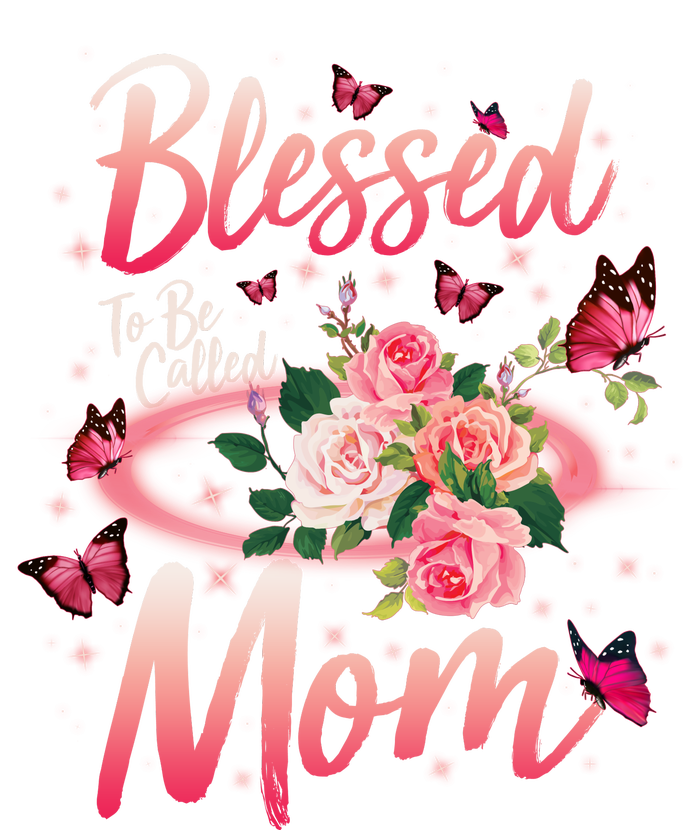 Mother's Day Blessed To Be Called Mom Butterflies And Roses PosiCharge RacerMesh Polo