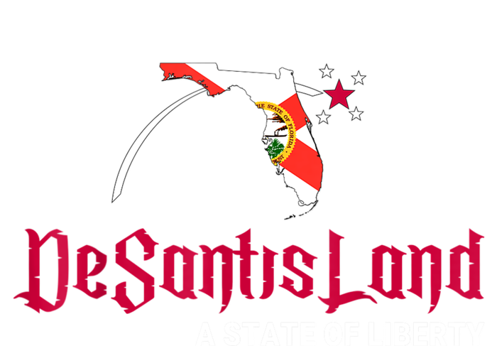 DeSantisLand State Of Liberty Florida Map FL Flag Patriotic Premium T-Shirt