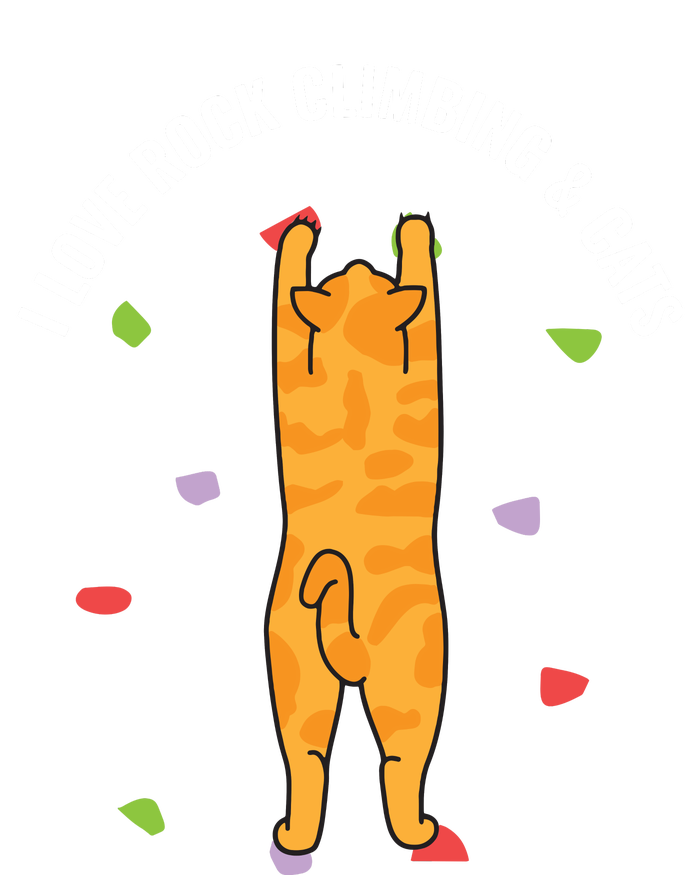 I Love Rock Climbing Cats, Orange Kitty Cat Climber Hoodie