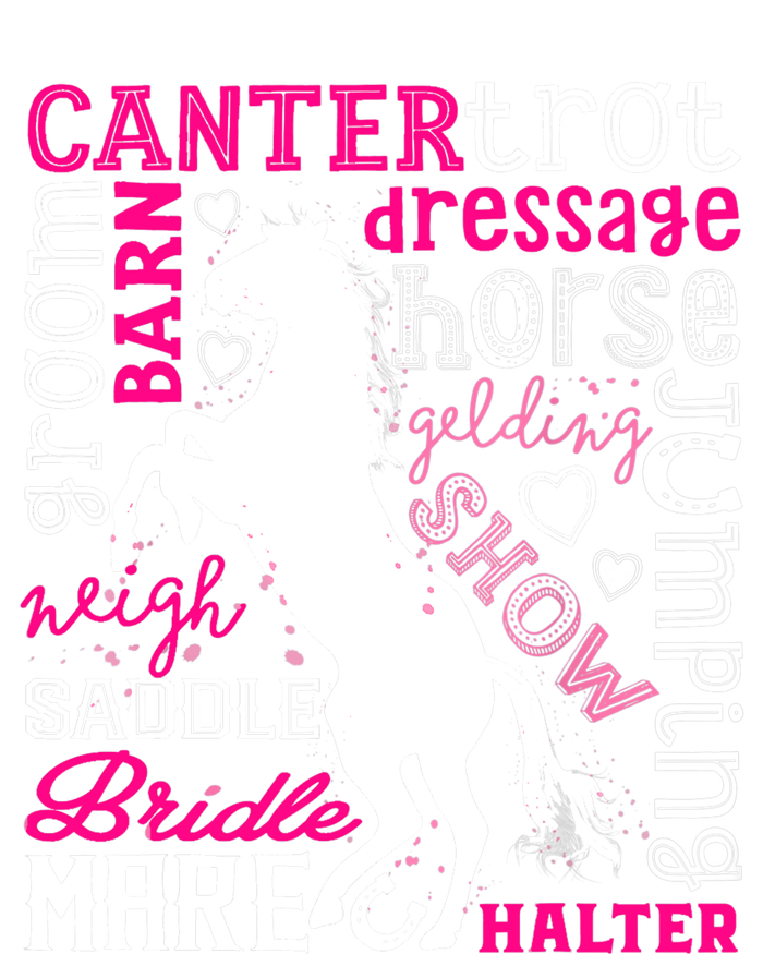 Horse Typography Word Art Girls Horseback Riding Equestrian T Tall Long Sleeve T-Shirt