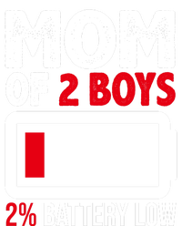 Mom Of 2 Boys 2 Percent Battery Low Funny Tall Sweatshirt