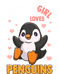 Penguin Gift For Girls Just A Girl Who Loves Penguins Gift Women's Tri-Blend 3/4-Sleeve Raglan Shirt