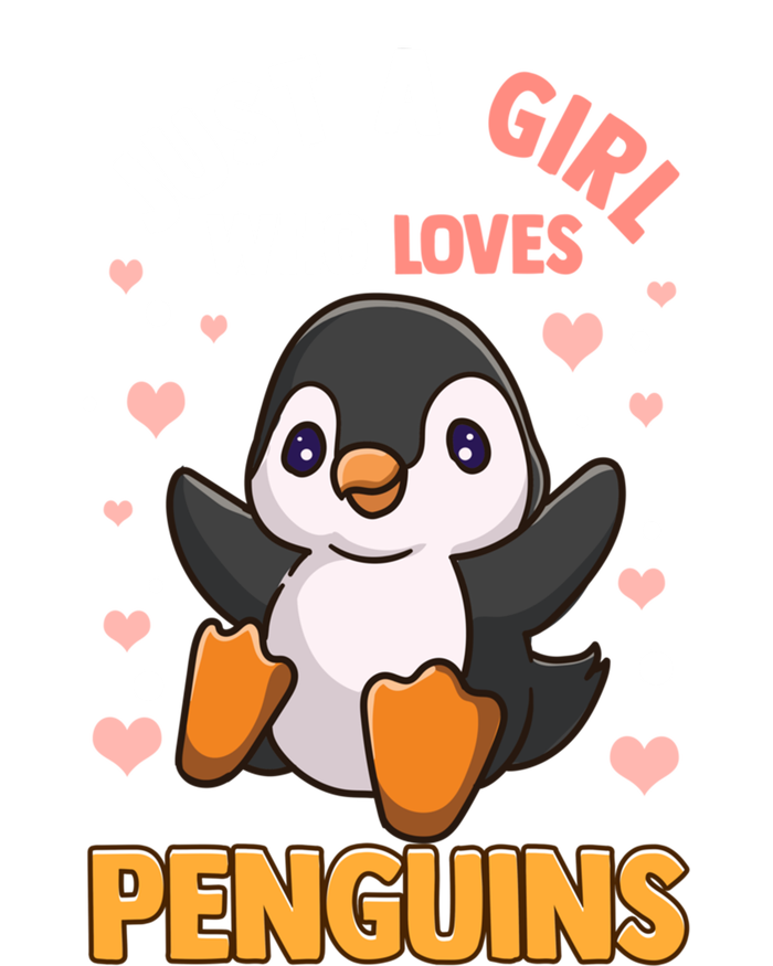 Penguin Gift For Girls Just A Girl Who Loves Penguins Gift Women's Tri-Blend 3/4-Sleeve Raglan Shirt