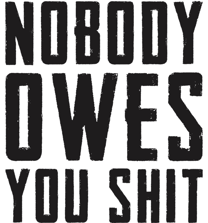 Nobody Owes You Shit Funny Urban Pullover Hoodie