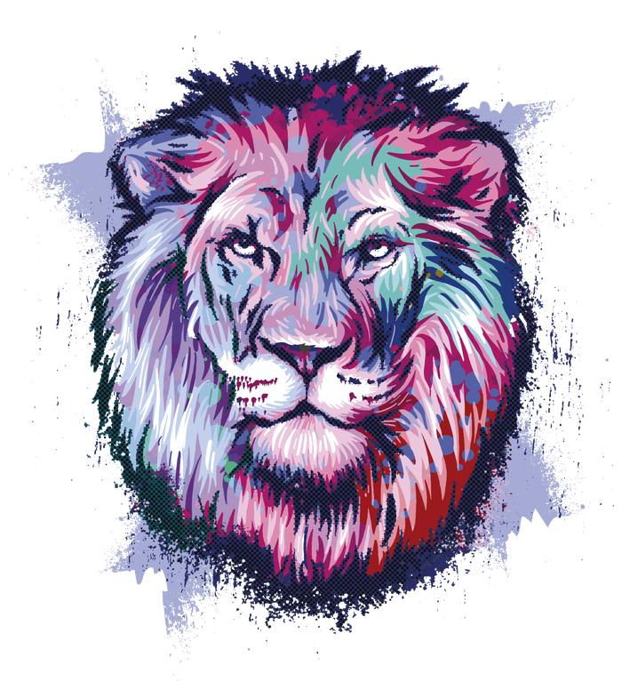 Colorful Wild Lion Tall Sweatshirt